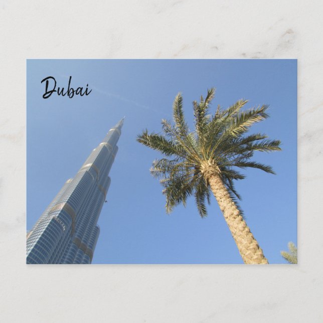 burj khalifa palm tree postcard (Front)