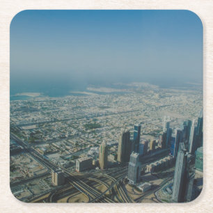 Burj Khalifa view, Dubai Square Paper Coaster