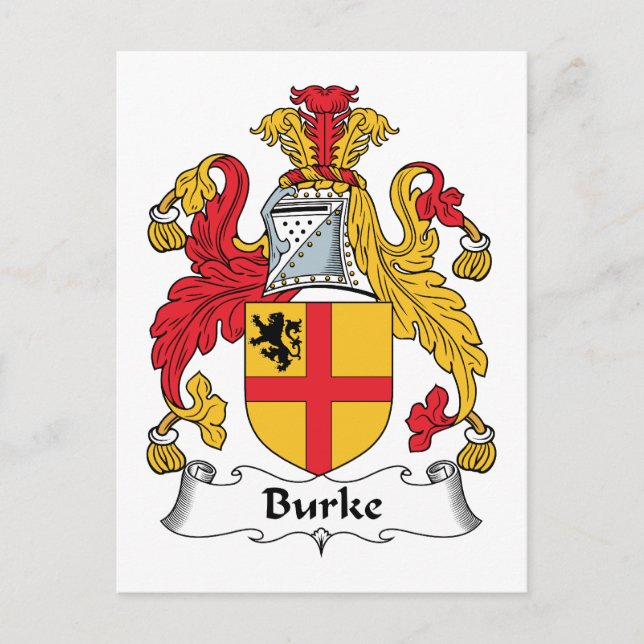 Burke Family Crest Postcard (Front)