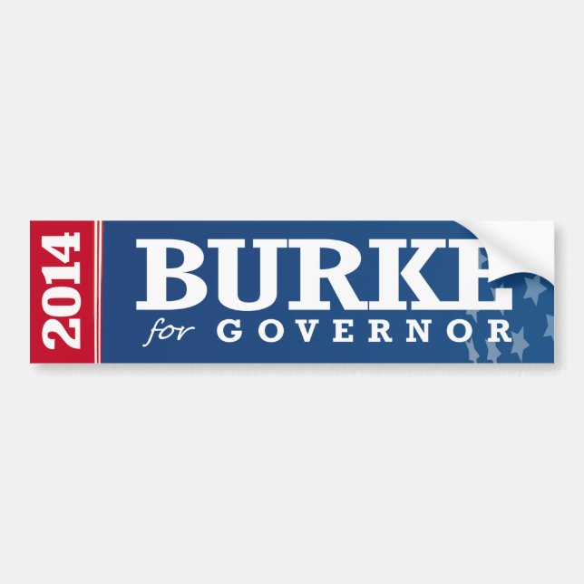 BURKE FOR GOVERNOR 2014 BUMPER STICKER (Front)