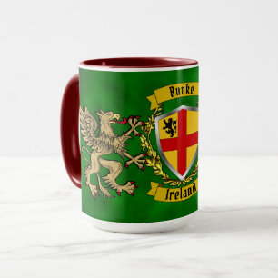 Burke Irish Shield & Griffins Personalised   Mug