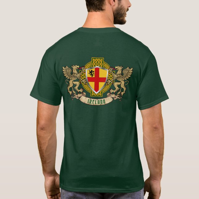 Burke Irish Shield & Griffins Personalised T-Shirt (Back)