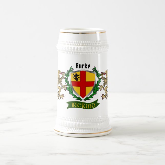 Burke Irish Shield Personalised Beer Stein (Center)