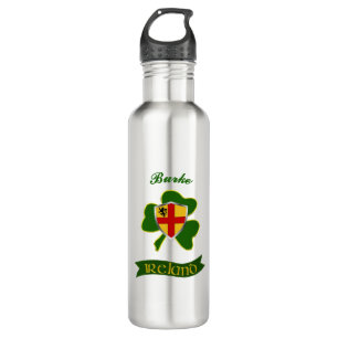 Burke Irish Shield & Shamrock Personalized  710 Ml Water Bottle
