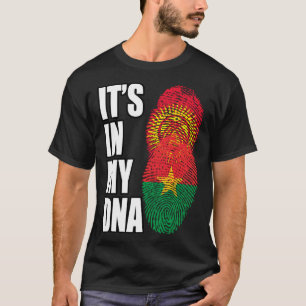 Burkina Faso And Kyrgyzstani Mix DNA Heritage Flag T-Shirt