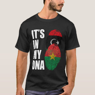 Burkina Faso And Libyan Mix DNA Heritage Flag T-Shirt