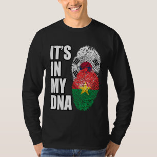 Burkina Faso And South Korean Mix DNA Heritage Fla T-Shirt