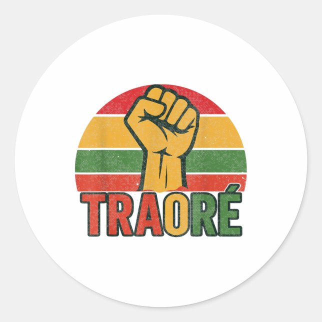 Burkina Faso - Bravo Captain Ibrahim Traoré _ Thom Classic Round Sticker (Front)