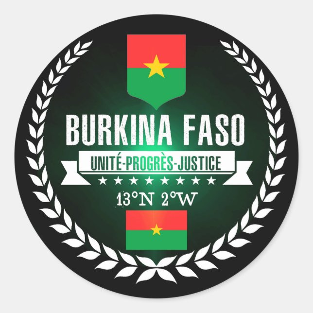 Burkina Faso Classic Round Sticker (Front)