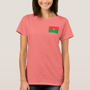 Burkina Faso Flag and Map dk T-Shirt