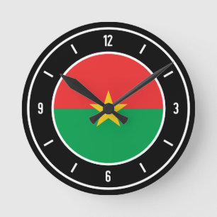 Burkina Faso Flag Elegant Round Clock