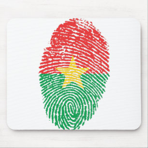 Burkina Faso Flag Fingerprint Country Pride Mouse Pad