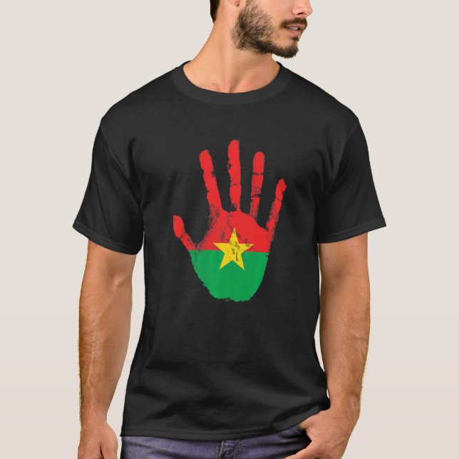 Burkina Faso Flag Hand Proudly Burkiner   T-Shirt (Front)