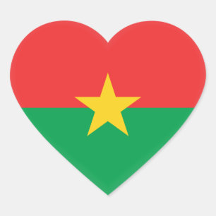 Burkina Faso Flag Heart Sticker