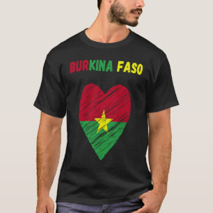 Burkina Faso Flag Holiday Burkina Faso Heart Burki T-Shirt