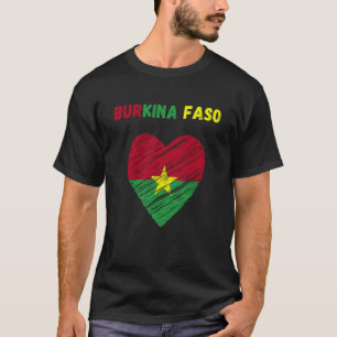 Burkina Faso Flag Holiday Burkina Faso Heart Burki T-Shirt