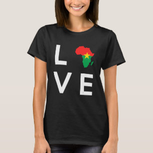 Burkina Faso Flag Love Africa Continent Silhouette T-Shirt