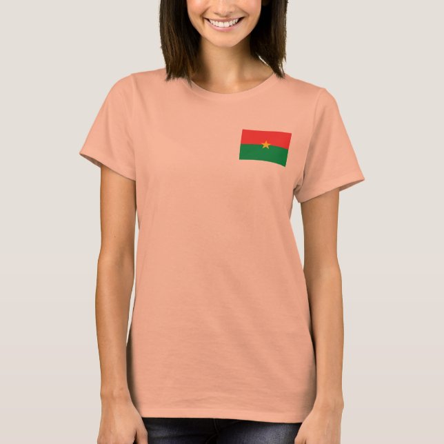 Burkina Faso Flag + Map T-Shirt (Front)