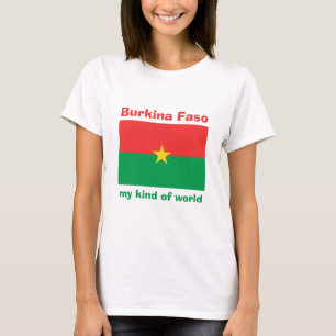 Burkina Faso Flag + Map + Text T-Shirt