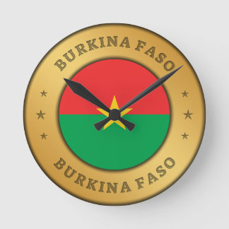 Burkina Faso Flag Round Clock