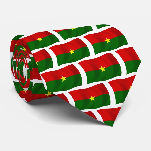 Burkina Faso Flag Tie (Rolled)