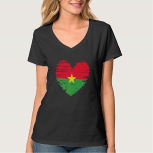 Burkina Faso Heart Burkinese Flag Burkinese Pride T-Shirt