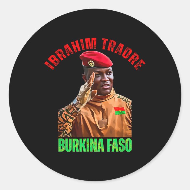 Burkina Faso- Ibrahim Traoré Thomas Sankara  Classic Round Sticker (Front)