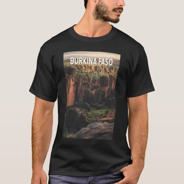 Burkina Faso Illustration Travel Art Vintage T-Shirt (Front)