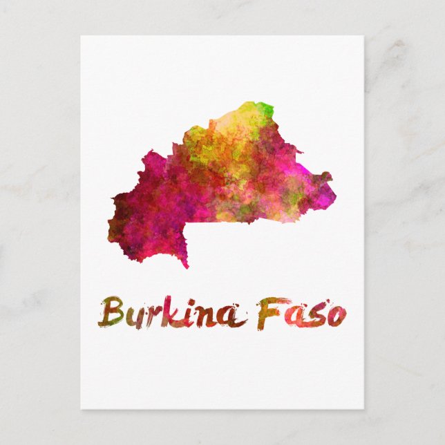 Burkina Faso in watercolor 2 Postcard (Front)