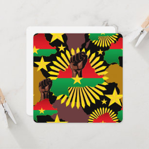 Burkina Faso Map, Flag and Revolution Fist