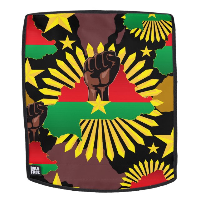 Burkina Faso Map, Flag and Revolution Fist Backpack (Removable Face)