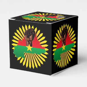 Burkina Faso Map, Flag and Revolution Fist Favour Box