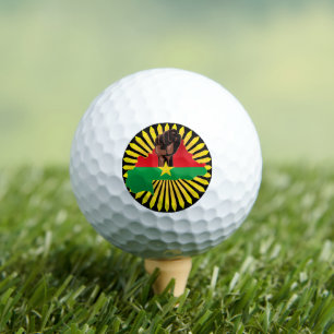 Burkina Faso Map, Flag and Revolution Fist Golf Balls