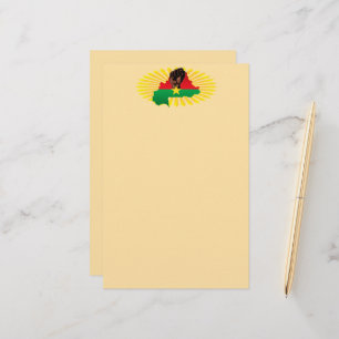 Burkina Faso Map, Flag and Revolution Fist Stationery