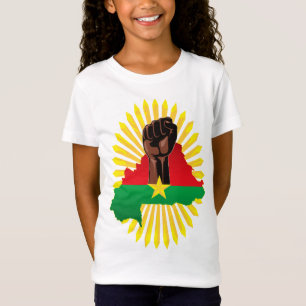 Burkina Faso Map, Flag and Revolution Fist T-Shirt