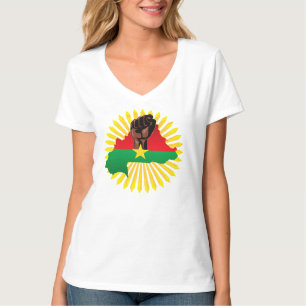 Burkina Faso Map, Flag and Revolution Fist T-Shirt