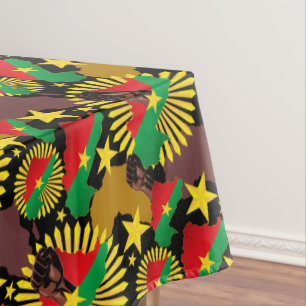 Burkina Faso Map, Flag and Revolution Fist Tablecloth
