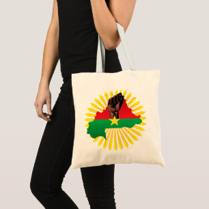 Burkina Faso Map, Flag and Revolution Fist Tote Bag