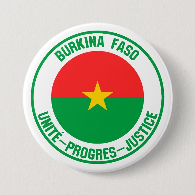 Burkina Faso Round Emblem 7.5 Cm Round Badge (Front)