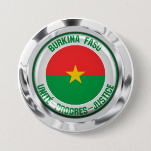 Burkina Faso Round Emblem 7.5 Cm Round Badge