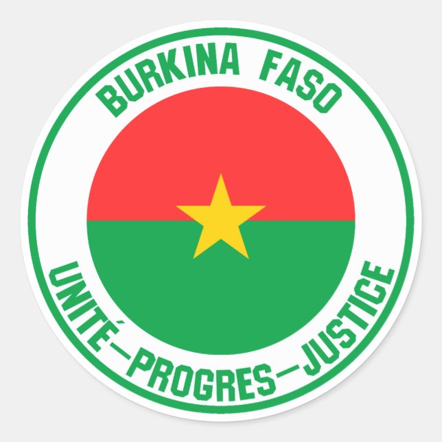 Burkina Faso Round Emblem Classic Round Sticker (Front)