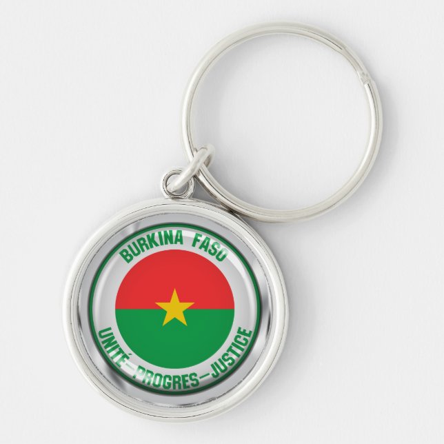 Burkina Faso Round Emblem Key Ring (Front)