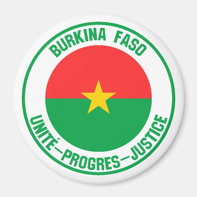 Burkina Faso Round Emblem Magnet (Front)