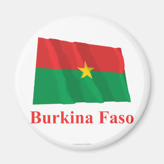 Burkina Faso Waving Flag with Name Magnet