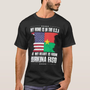 Burkinabe American Patriot Grown Proud Home Heart  T-Shirt