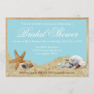 Burlap and Beach Bridal Shower Invitation