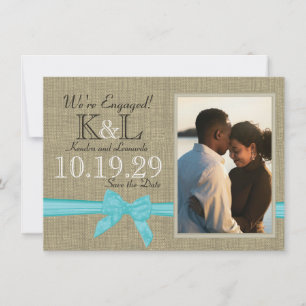 Burlap and Blue Save the Date