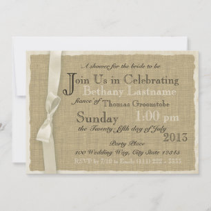 Burlap and Bow Bridal Shower Invitation