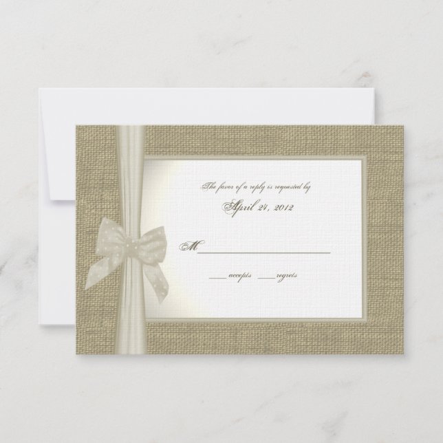 Burlap and Bow Response Card (Front)