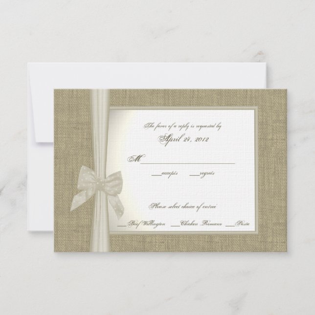 Burlap and Bow Response Card (Front)